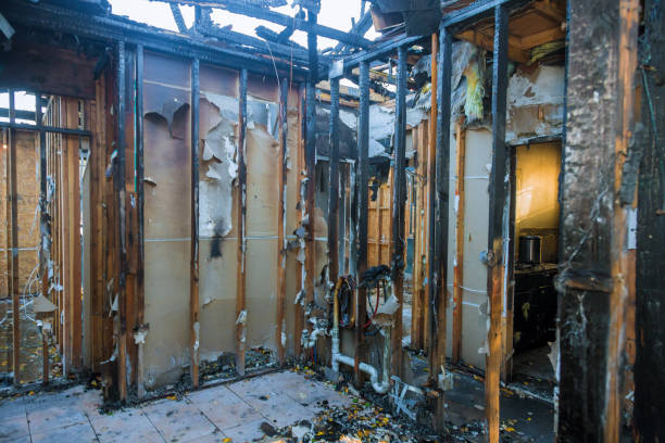 Professional Emergency Fire Damage Restoration technician working in Anoka, MN